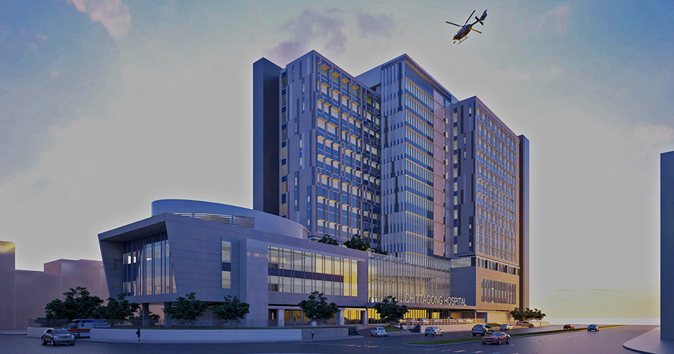 Chittagong Hospital, Bangladesh - Dusk View